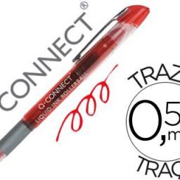Bolígrafo roller Q-Connect tinta roja 0,5 mm.